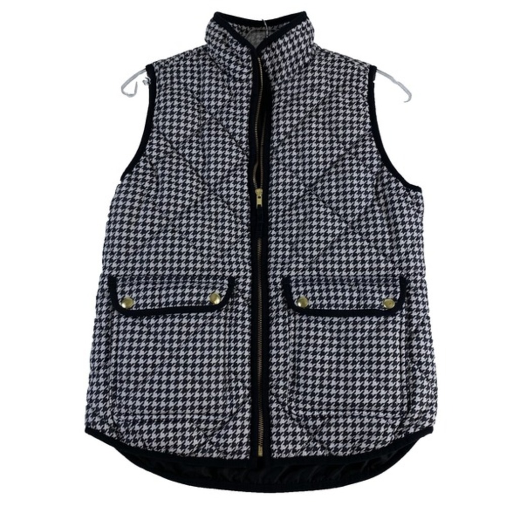 2/$30 J.Crew Vest Jacket Women's Sz XS Black Houndstooth Preppy Transitional‎